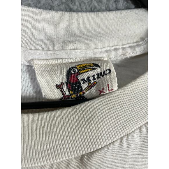 Vintage Cancun Mexico Sun Face Graphic T-Shirt XL Miro Toucan Tag White‎ Tee - Picture 3 of 13